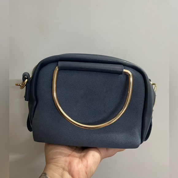 Only Handbags - blue crossbody bag with gold handle